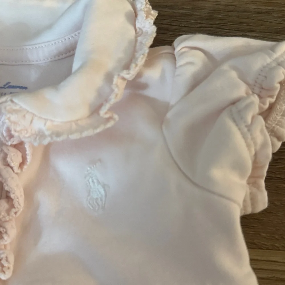Ralph lauren pink ruffle baby girl shirt dress size 6 months